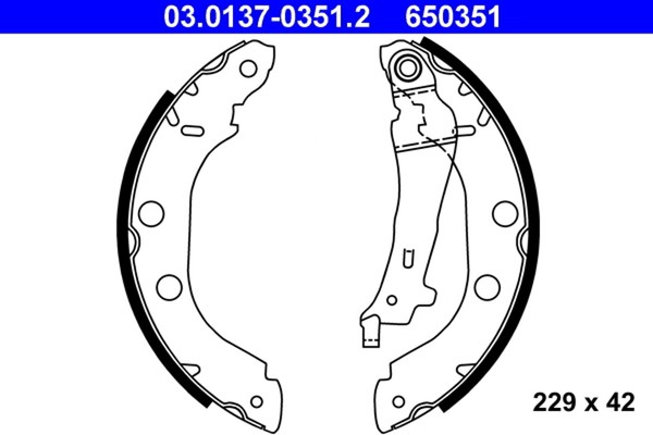 Bremsbackensatz Ate 03.0137-0351.2 FüR Nissan P11 Kubistar Kangoo Renault KC0-image