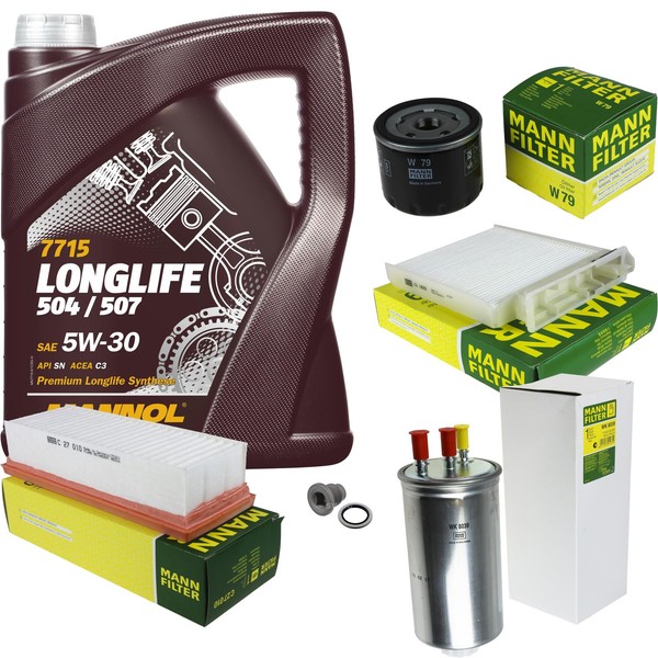 Mann Inspektionspaket 5L Mannol Longlife 504/507 5W-30 FüR Dacia Duster Sandero-image