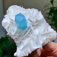 179G Rare!! Natural beautiful Aquamarine with Mica Crystal Specimen Rough