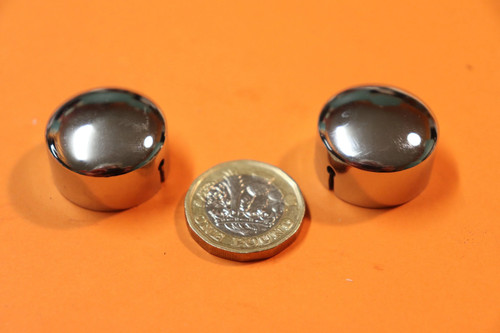 29-5144 BSA BANTAM D3 D5 C10L PAIR FORK TOP NUT CHROME CAPS UK MADE - Picture 2 of 3