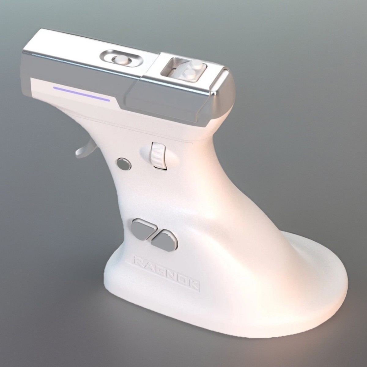 White New ErgoStrike7 Ragnok Gaming Gun Mouse With Recoil Feedback