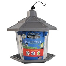 Hopper Wild Bird Feeder Gray Plastic 2.5 lb Capacity Outdoor Garden Hanging