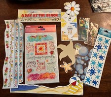 BEACH Scrabook LOT - Stickers, Borders/Frames, Embellishments - 2 NEW pieces