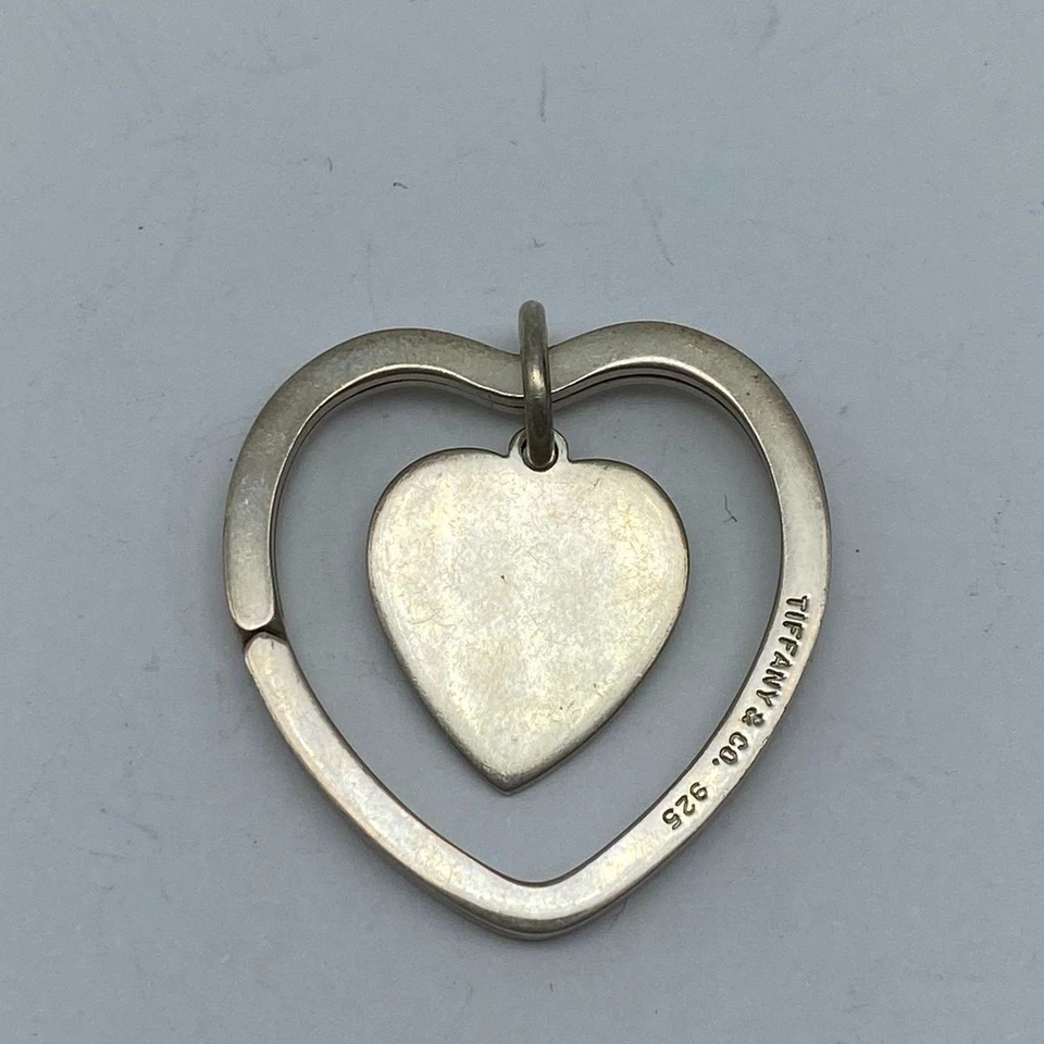 Llavero corazón plata de ley de 1,5" 11,6 g Foto 3 de 4