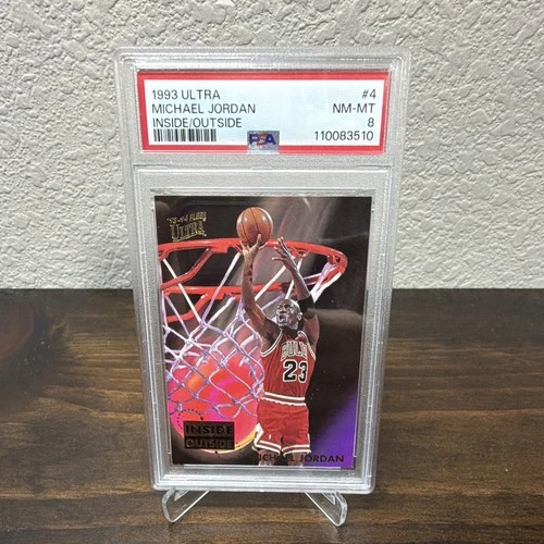 Fleer 1993-94 Ultra Inside/Outside Michael Jordan Bulls #4 PSA 8