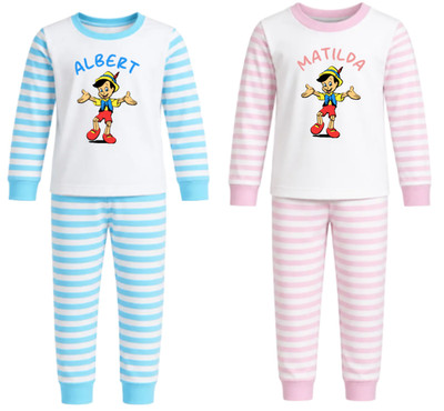 Kinder Schlafanzug personalisiert Disney Motiv Pinocchio Geschenk Geburtstag