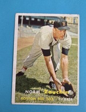 1957 Topps #372 Norm Zauchin Boston Red Sox BASEBALL Card 9D
