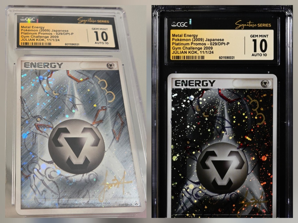 DOUBLE SWIRL CGC 10 GEM MINT AUTO 10 Energy Julian Pokémon Sig