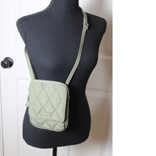 Vera Bradley Crossbody Quilted Olive Green Small Shoulder Bag Floral Interior