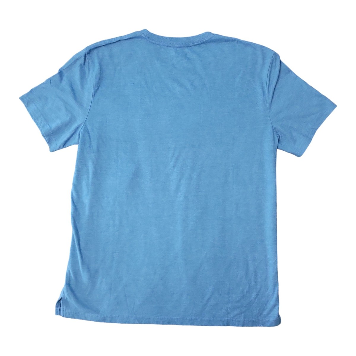 【送料&関税込】Stone Blue Crewneck T-shirt With Remo Lucky Brand Crewneck Ribbed Collar Side Slip Hem Short