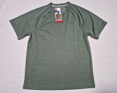 Champion Mens T-Shirt Green Moisture Wicking Tagless Multi Sports Active Shirt