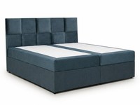GroßEs Blau-Graues Bett 200×200 Mit Matratze Bett Mit Stauraum Und Kopfteil