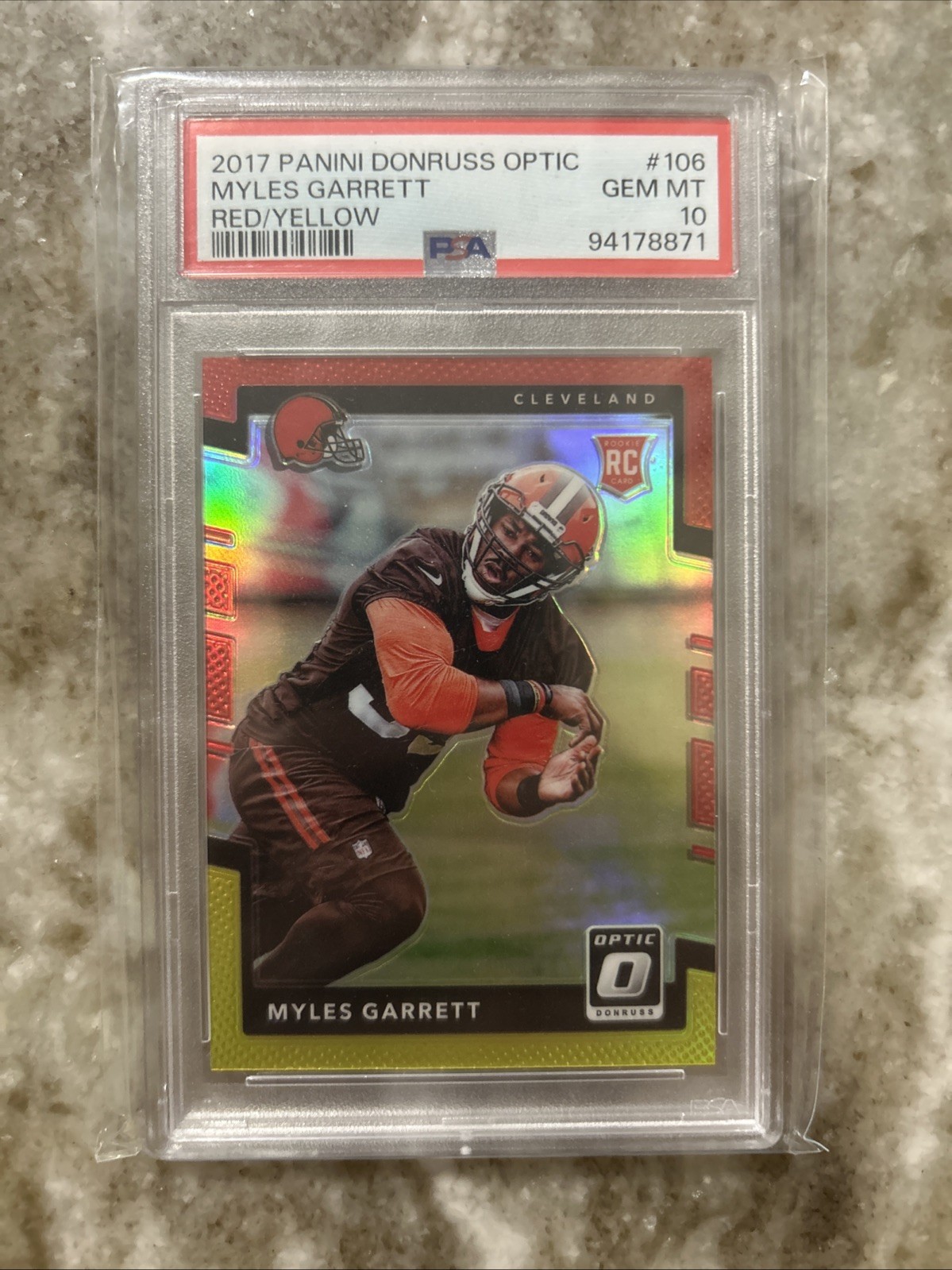 2017 Donruss Optic - Myles Garrett Red/Yellow PSA 10 #106