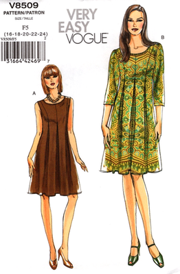 #ad Very Easy Princess Seam Pleats Dress Vogue Sewing Pattern V8509 Sizes 16 to 24 $19.95