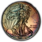 2011 1 oz Silver American Eagle - PQ Neon Rainbow Toning - BU - SKU-E3596