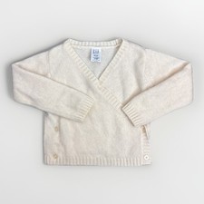 Cárdigan suéter envolvente 100 % cachemir vintage Baby GAP 2-3 AÑOS 2XL-3XL marfil suave usado en excelente estado