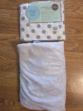 American Baby Company Cotton Fitted Crib Sheet White Gray Polka Dots