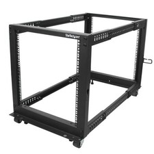 StarTech 4-Post 12U Mobile Open Frame Server Rack Four Post 19inch Network Ra...