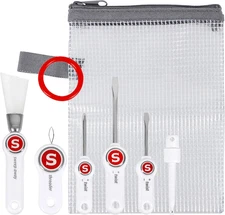 Sewing Machine Maintenance Kit-Tool Set with Needle Inserter, Angled Lint Brush,