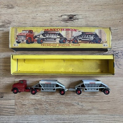 MATCHBOX K-4 Major Pack GMC FRUEHAUF HOPPER TRAIN LKW + 2 Anhänger Original 