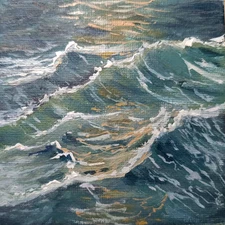 Original Artwork OIL Painting Landscape 10x10 Canvas Impressionism Arts Seascape