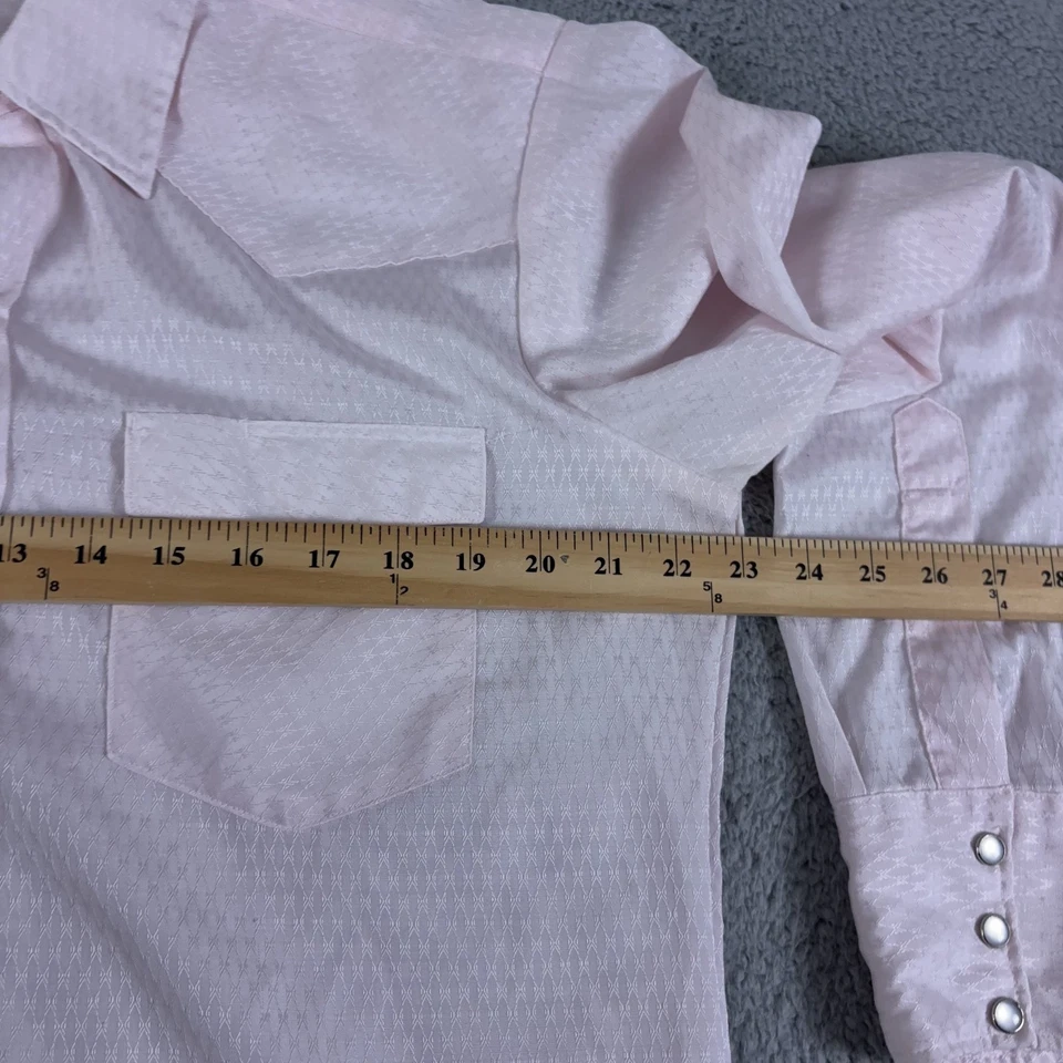 Camisa DE COLECCIÓN H Bar C Para Hombre Grande Rosa Perla Snap Geométrica 16-35 EE. UU. AÑOS 70 80 Foto 4 de 4