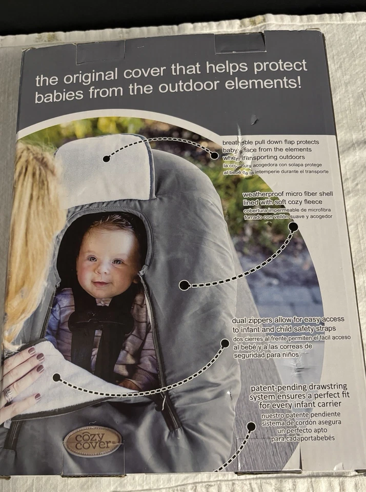 Cozy Cover Infant Carrier Cover Protects Babies From The Outdoor Elements • Gray - Image 2 of 4