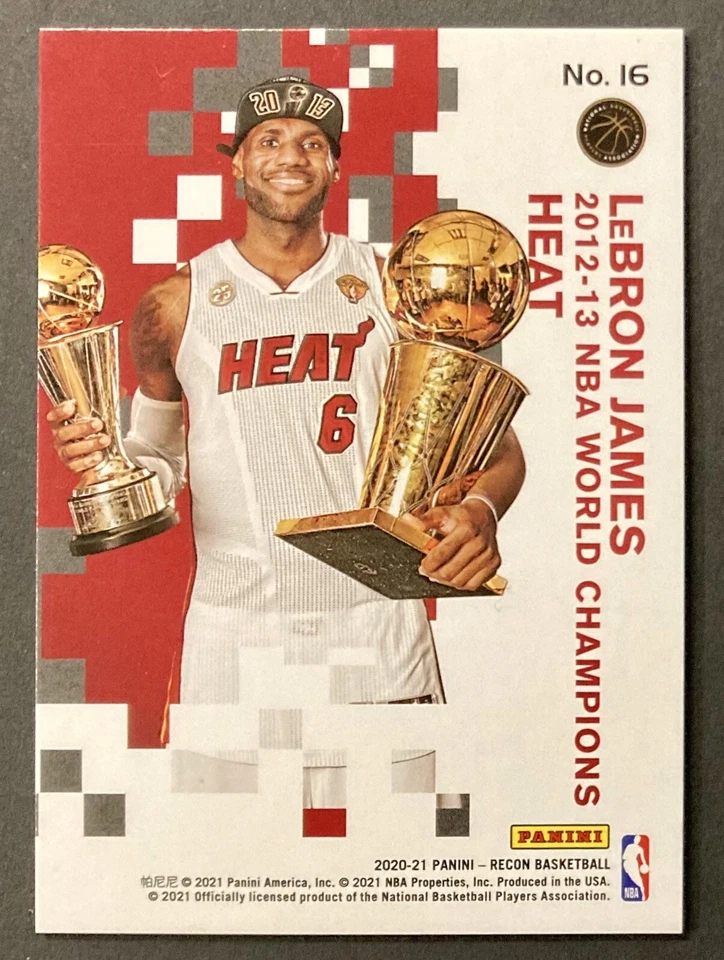 2020-21 Panini Recon Eyes On The Prize Lebron James BLUE #/99 Miami Heat #16 🔥 - Image 2 of 2