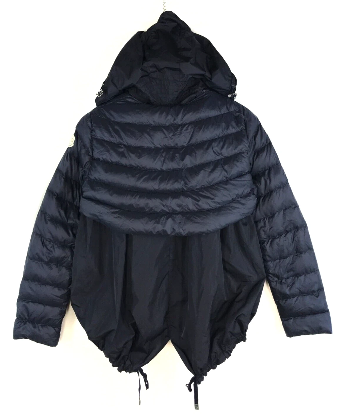 Giubbotto donna Moncler piumino Dorothee blu navy con cappuccio trapuntato taglia 0 XS