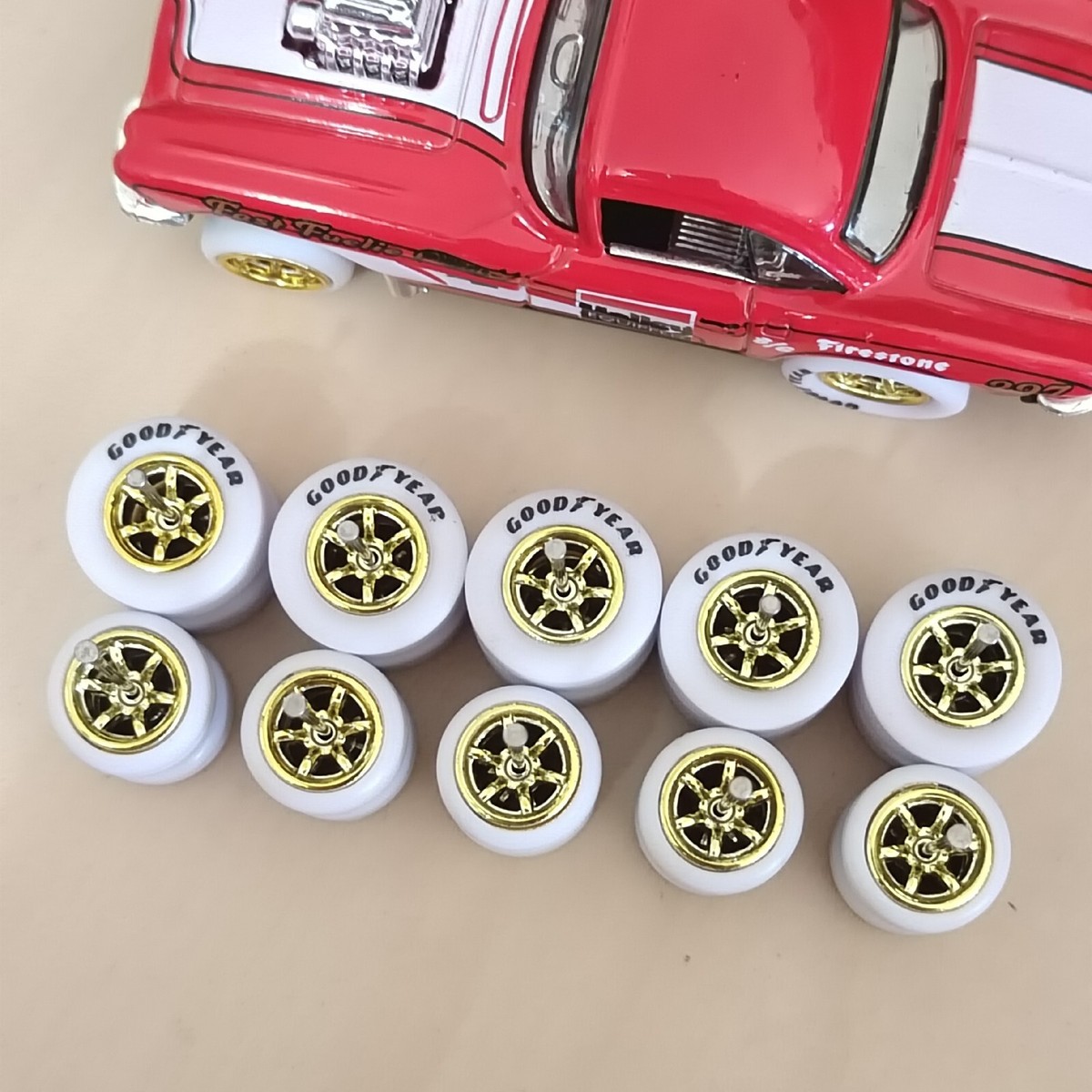 1/64 Ruote Per Hotwheels Con Pneumatico In Gomma Albero Cavo - Foto 5