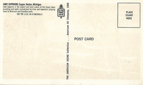 Postal de colección - Ver los EE. UU. en un Chevrolet - Lake Superior, Copper Harbor, MI - Imagen 2 de 2