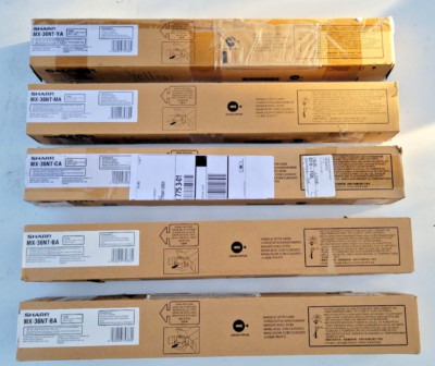 Lot of 5 NEW Genuine Sharp MX36NT-BA MX36NT-CA MX36NT-YA MX36NT-MA Toner