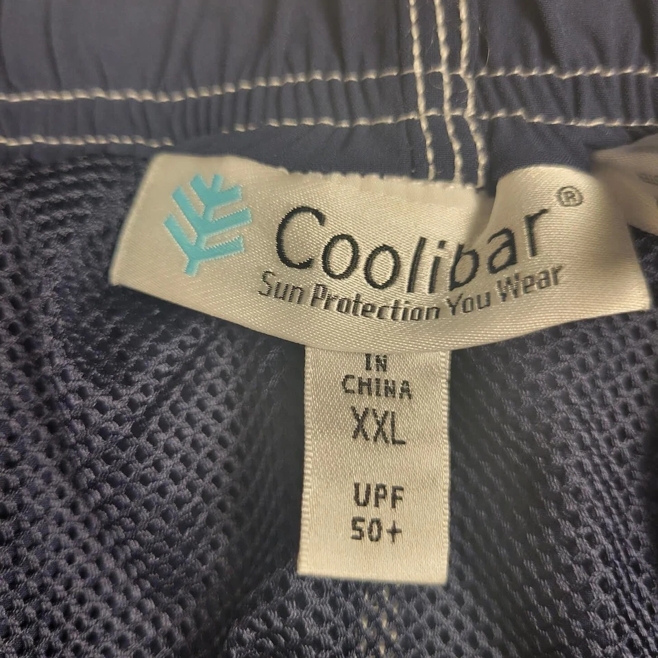 Bañador Coolibar para hombre talla 2XL azul forrado cordón protección solar UPF 50+ Foto 3 de 4