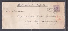 VICTORIA, 1896 long cover, 2d. COBURG 67 duplex to Richmond.