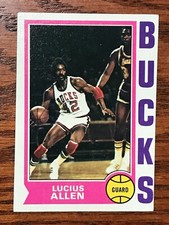 1974-75 TOPPS BASKETBALL LUCIUS ALLEN BUCKS EXCELLENT OC CARD-MAR203