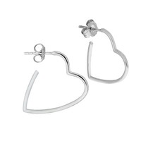 Zeeme Silver Ohrring Stecker Creole 925 Sterling Silber Poliert Rhodiniert Damen