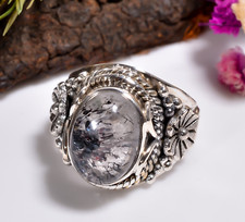 Super Seven Gemstone Ring Unique Stone 925 Sterling Silver Statement Design Ring