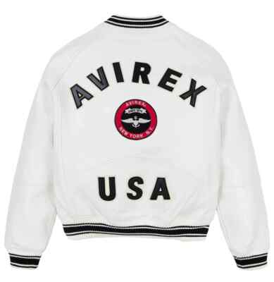 Avirex White Leather Stadium Jacket | eBay