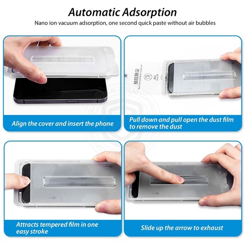 For iPhone 16e 15 14 13 12 Pro Max Plus Privacy Glass Screen Protector Dustproof - Picture 3 of 30