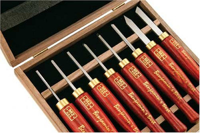 PSI Woodworking HSS Micro Detailing Anniversary Wood Lathe Chisel Set, 8-Piece