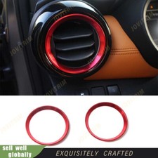 For NISSAN KICKS 2017-2022 Car Dashboard Air Vent Cover Trim Red 2pcs