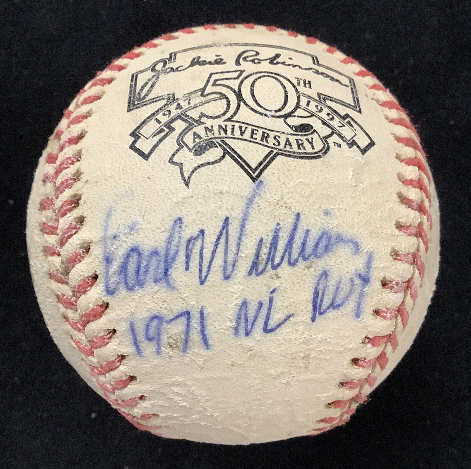 Earl Williams Autographed Signed Atlanta Braves Baseball Jackie Robinson Logo 71 NL ROY Inscr JSA 