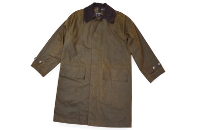 Men's Barbour 3/4 Coat Jacket Olive Wax A850 Long England Classic