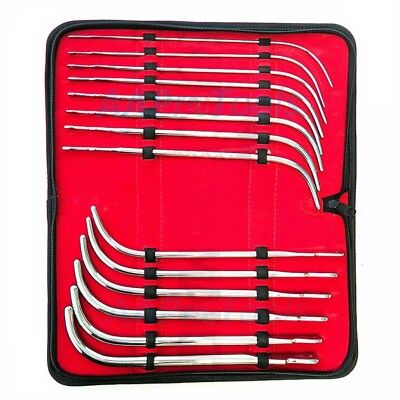 #ad 14 Pcs Van Buren Sounds Dilators Set 8FR to 34FR J Shaped Curved $33.99