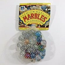 VACOR MEGA MARBLES Vintage 1990s Net Bag 35 Players/1 Shooter Meteors Rainbows++