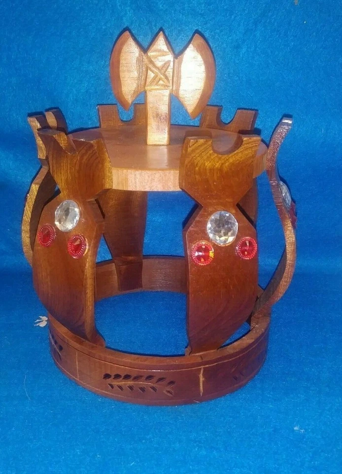CORONA CROWN PARA SHANGO CHANGO CEDRO DECORADA RELIGION YORUBA ifa