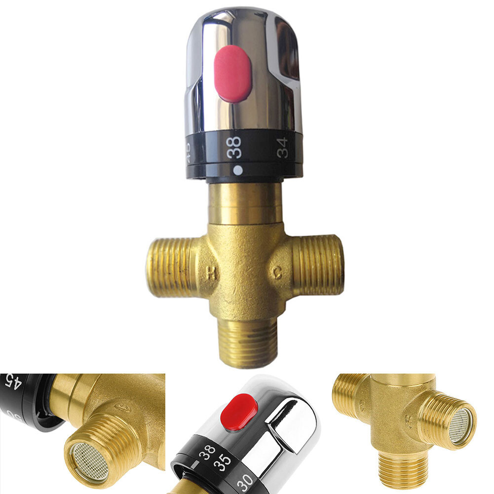 Prexey Brass Thermostatic Mitigeur Thermostat Temp/érature de leau Bassin Pipe Thermostat Control