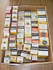Vacuum Tubes RCA Sylvania GE ECG Amperex Telefunken Raytheon Box of 52 Tubes NOS