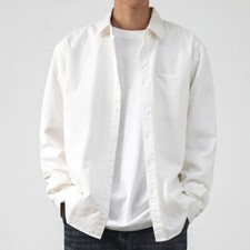 Camicia In Cotone Da Uomo Casual Business Con Bottoni Manica Lunga Regolare