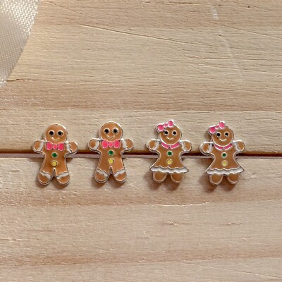 925 Sterling Silber Weihnachten Lebkuchenmann Ohrstecker Weihnachtsschmuck